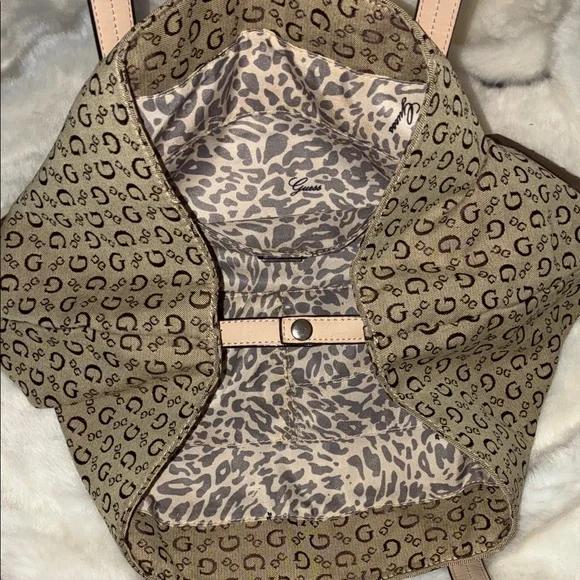 Guess Brown and Tan Logo Tote Bag - Picture 8 of 10